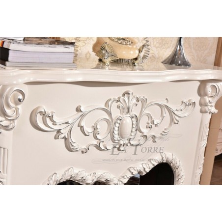 Electric fireplace Kamin fireplace solid wood Baroque English ivory 338