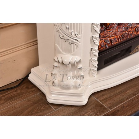 Camino elettrico Elektrokamin 120 cm classico stufa legno massello Barocco qualsiasi colore 338B