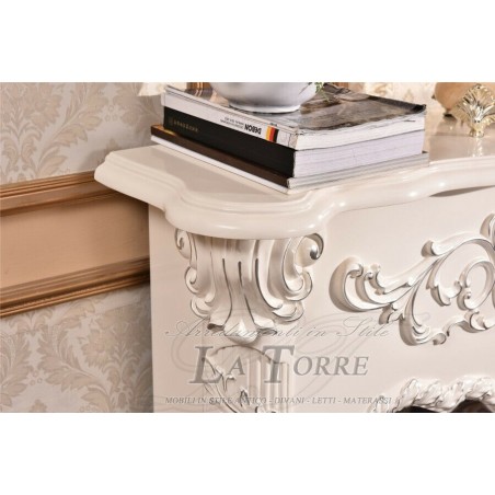 Camino elettrico Elektrokamin 120 cm classico stufa legno massello Barocco qualsiasi colore 338B
