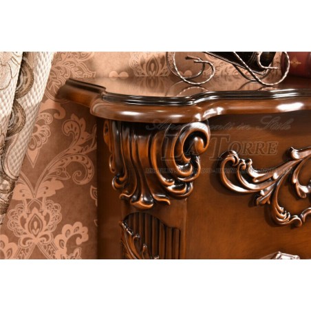 Electric fireplace Kamin fireplace solid wood Baroque English walnut 338