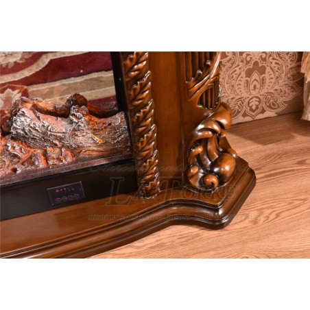 Electric fireplace Kamin fireplace solid wood Baroque English walnut 338
