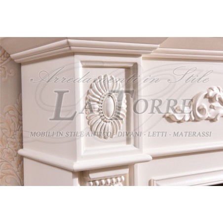 Camino elettrico Elektrokamin 120 cm classico stufa legno massello Barocco qualsiasi colore 322