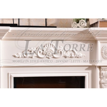 Electric fireplace Kamin fireplace solid wood Baroque English ivory 322