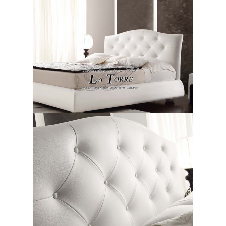 Letto Matrimoniale design moderno in ecopelle contenitore Lolite