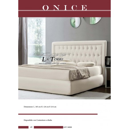 Modernes Doppelbett im Design von Öko-Leder oder Stoff mit Onyx-Stauraum