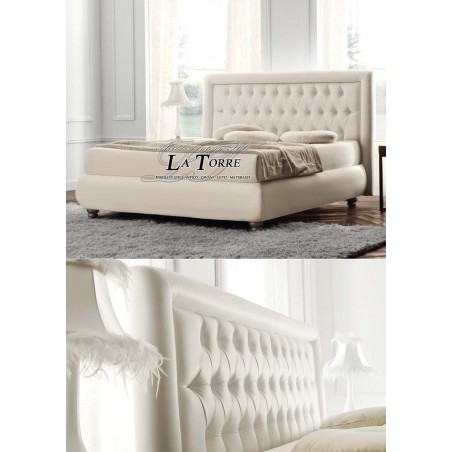 Modern design double bed in eco-leather or Onyx container fabric