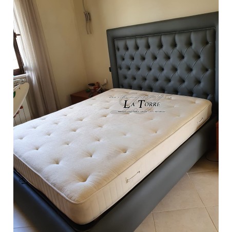 Modern design double bed in eco-leather or Onyx container fabric