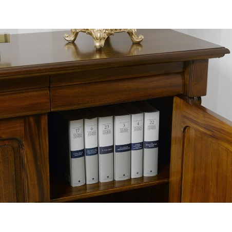 Servante Gisselle Sideboard im englischen Stil, Buffet, TV-Schrank, Fax, Ministerial, Presidential, Walnuss, 4 Türen, 4