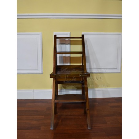 Victorian style ladder chair English ladder bookcase walnut solid wood Na35