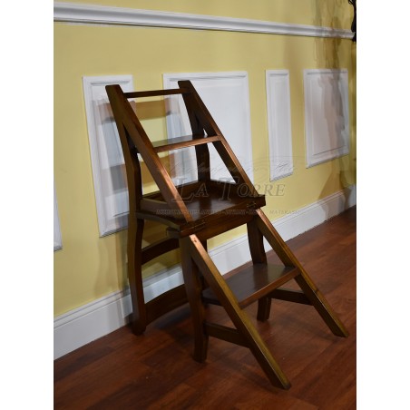 Victorian style ladder chair English ladder bookcase walnut solid wood Na35