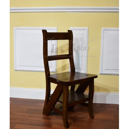Victorian style ladder chair English ladder bookcase walnut solid wood Na35