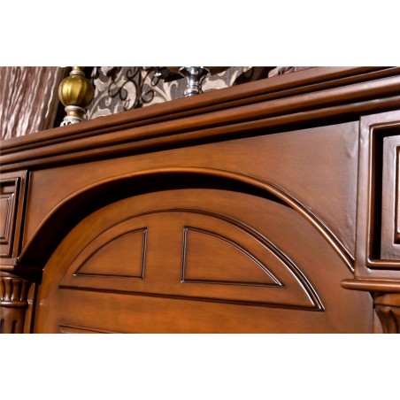 Classic electric fireplace stove in English Baroque Walnut 332B solid wood