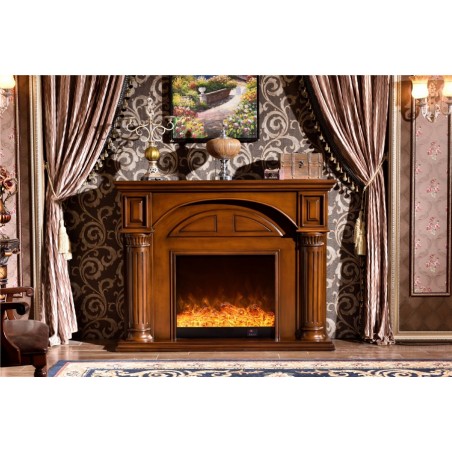 Classic electric fireplace stove in English Baroque Walnut 332B solid wood