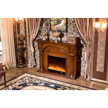 Classic electric fireplace stove in English Baroque Walnut 332B solid wood