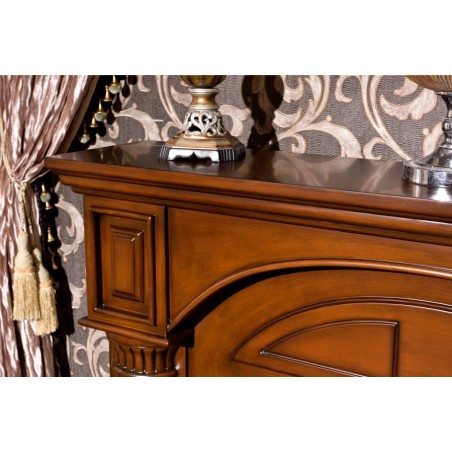 Classic electric fireplace stove in English Baroque Walnut 332B solid wood