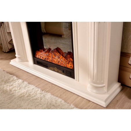 Camino elettrico 150 cm classico stufa legno massello Barocco qualsiasi colore 332B