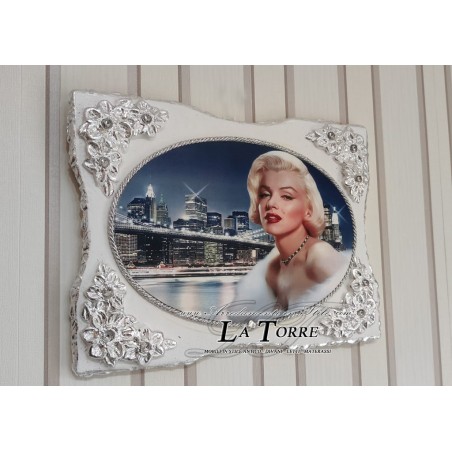Quadretto quadro capezzale copoletto barocco ceramica Marilyn Monroe