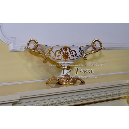 Jatte ceramic bowl centerpiece ivory gold ornament Vi27