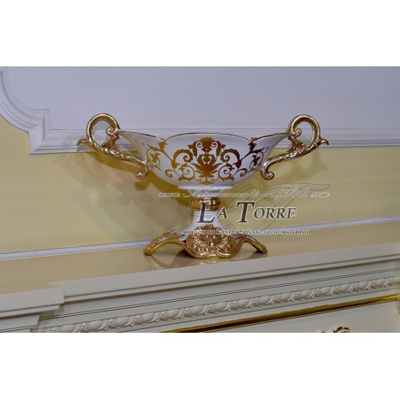 Jatte ceramic bowl centerpiece ivory gold ornament Vi27