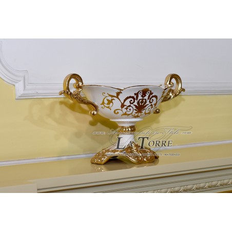 Jatte ceramic bowl centerpiece ivory gold ornament Vi27