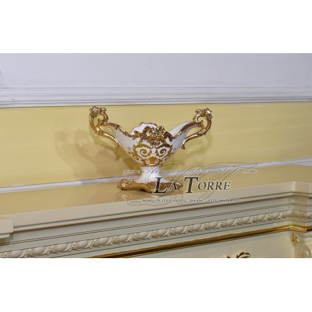 Jatte amphora ceramic bowl ivory gold centerpiece ornament Vi29