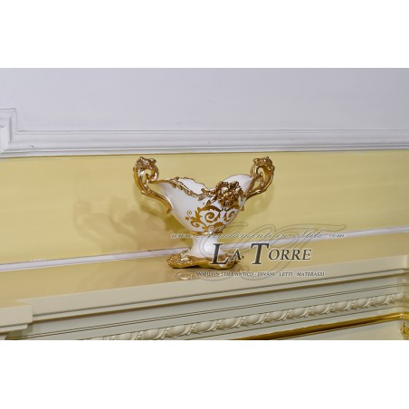 Jatte amphora ceramic bowl ivory gold centerpiece ornament Vi29