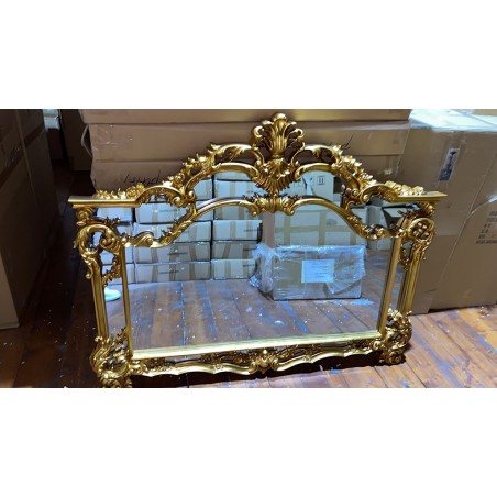 Classic gold leaf antique style baroque beveled glass wall mirror Fa751