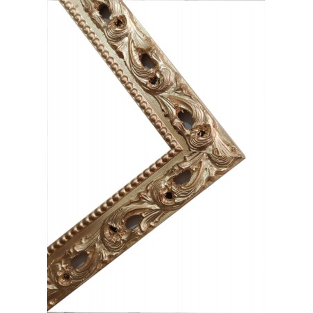 Cornice classica traforata quadro barocco su misura foglia oro legno sistema scorrevole cassaforte GM224o