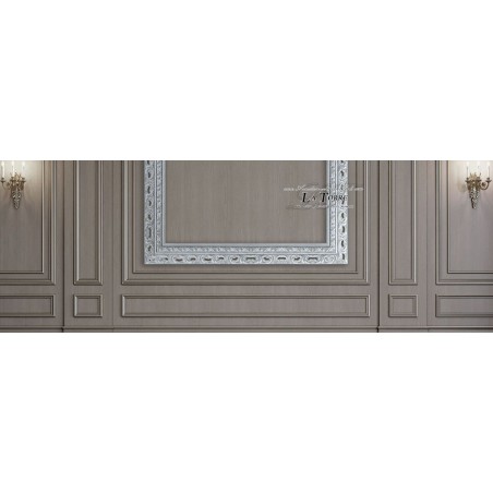 Classic baroque silver openwork frame made to measure Gaa safe sliding wood