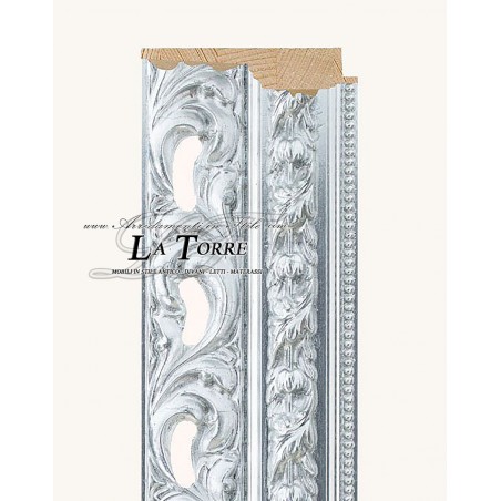 Classic baroque silver openwork frame made to measure Gaa safe sliding wood