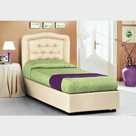 Einzelbett mit Stauraum, modernes Design, Schlafzimmermöbel aus Holz, Kunstleder oder Stoff, jede Farbe, Sofia