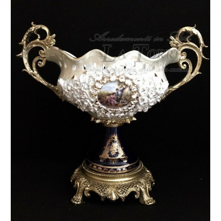 Centerpiece in white porcelain painted home furnishing ornament P20