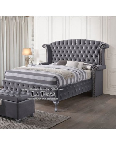 Modern storage double bed in eco-leather or Ridge velvet