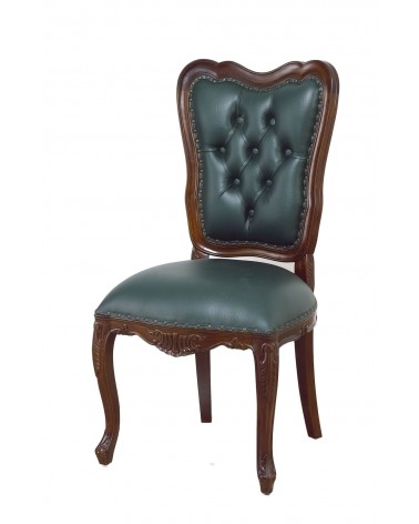 Office armchair chair Kimberly English ministerial presidential walnut green eco-leather Na22