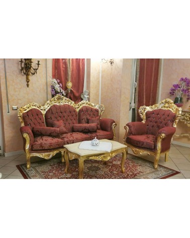 Sofa Germany armchair coffee table gold Baroque Empire solid wood AL1242