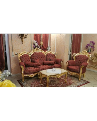Sofa Germany armchair coffee table gold Baroque Empire solid wood AL1242