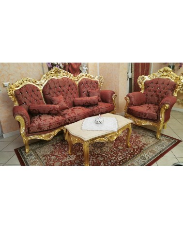 Sofa Germany armchair coffee table gold Baroque Empire solid wood AL1242