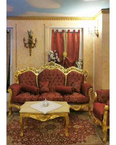 Sofa Germany armchair coffee table gold Baroque Empire solid wood AL1242
