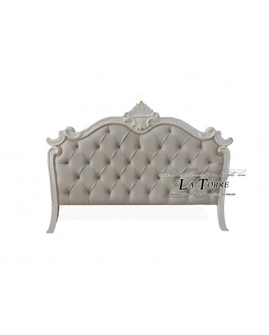 Double bed with container in eco-leather or Baroque velvet, gold wood, Attanasio silver
