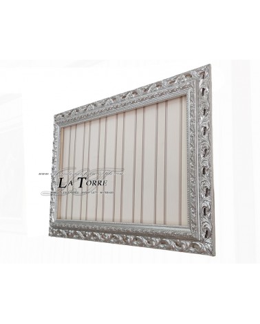 Classic baroque silver openwork frame made to measure Gaa safe sliding wood