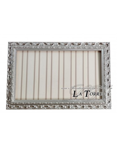Cornice traforata argento classica quadro barocco su misura legno Gaa