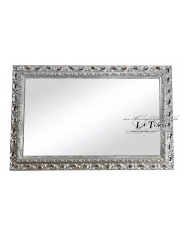 Classic baroque frame mirror made to measure silver sliding system perforated safe GA