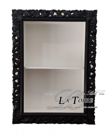 Wall-hung or built-in showcase Baroque style perforated frame TV box bottle holder made to measure VT1135N