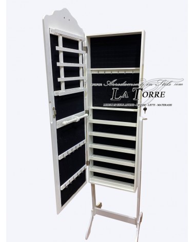 Mirror floor mirror ballerina tilting for make-up wardrobe Dea Versace baroque white silver R104