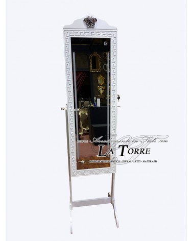 Mirror floor mirror ballerina tilting for make-up wardrobe Dea Versace baroque white silver R104