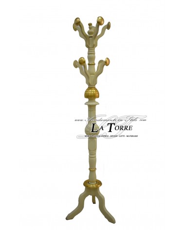 Kleiderbügel „Toter Mann“ im Barockstil, Blattgold und Elfenbein, Massivholz, Höhe 190 cm, K214