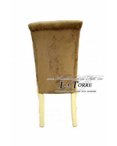 Classic contemporary armchair in brown velvet with ivory wooden legs LT3026