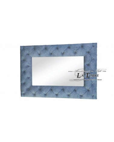 Classic mirror with capitonné frame in velvet or eco-leather in any color in the Baroque style