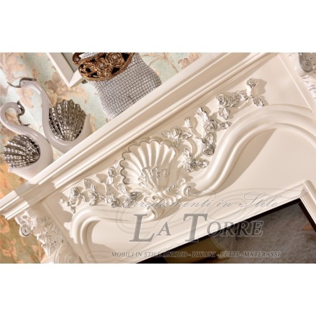 Electric fireplace Kamin fireplace solid wood Baroque English ivory 331