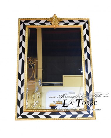 Classic gold leaf wall mirror antique style baroque beveled glass wall 27105